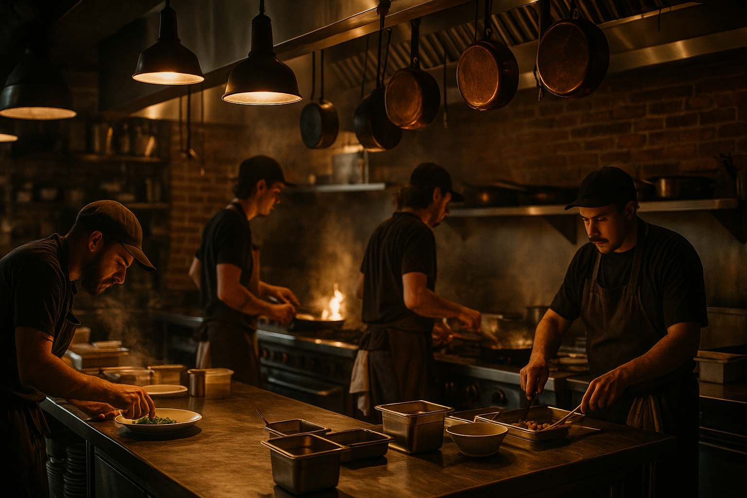 Restaurant kitchen atmosphere